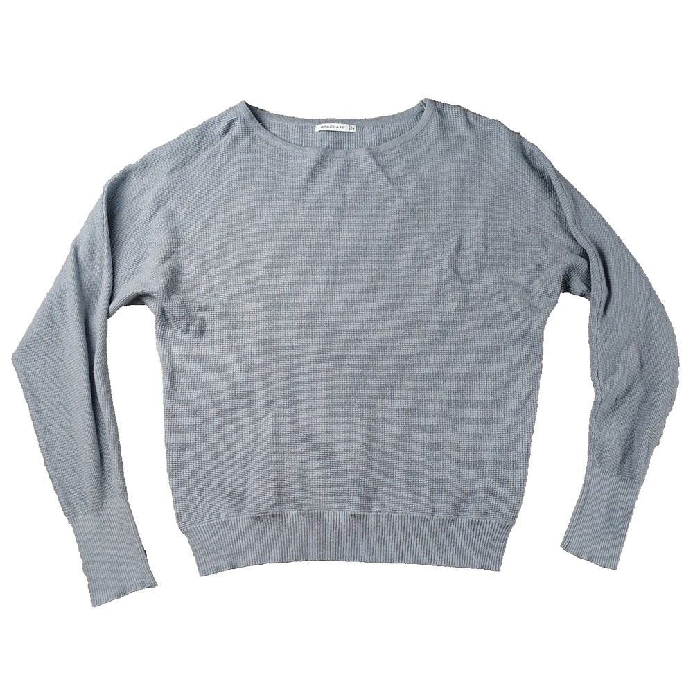 STACCATO Women M Waffle Knit Lightweightโ Dolman Long Sleeve Shirt Sweater